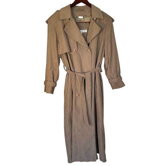 Vintage Brem Rainwear Taupe Tan Trench Raincoat w/ Button Liner - Picture 3 of 16